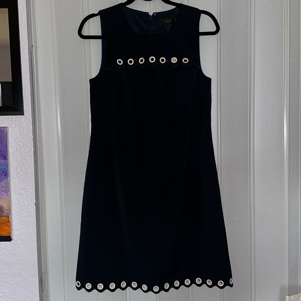 NWT J CREW WOMENS NAVY & WHITE A LINE DRESS SZ4